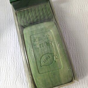 Vintage English Leather Lime Shower Soap On Rope Cord men's green bar soap RARE